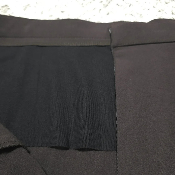 ✨️4/$20. Dk Chocolate Brown Stretch Pencil Skirt, Pleated Flared Hem - Picture 9 of 15